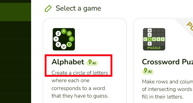 images 1 of Instructions on creating a word guessing game on Educaplay