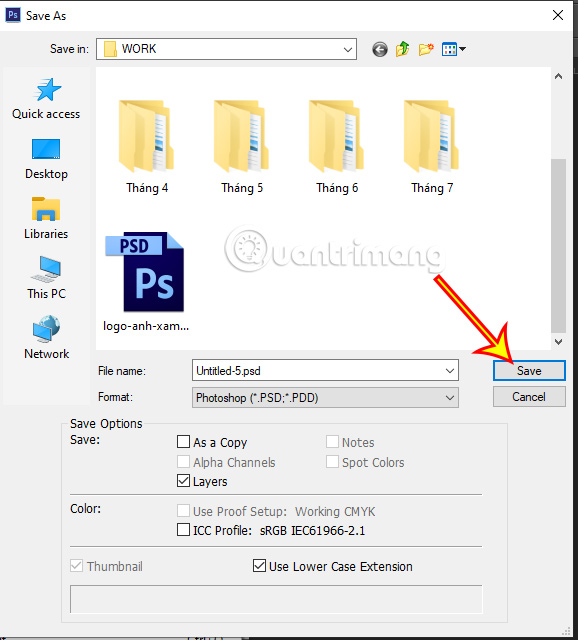 Instructions on creating and saving files in Photoshop CS6 Picture 8