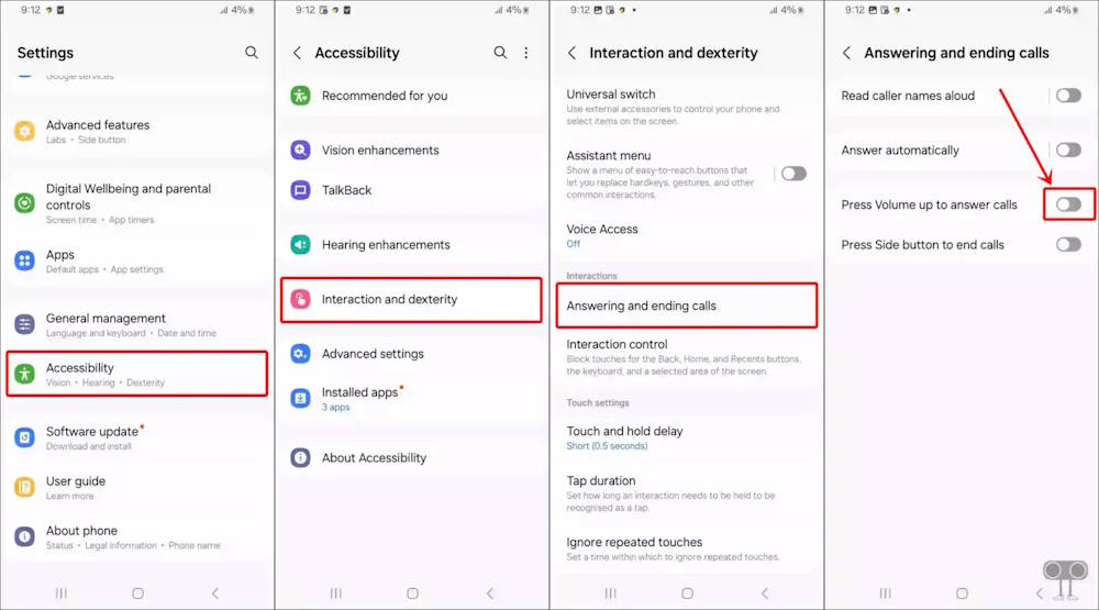 Instructions on how to disable the call end button on Android. Picture 6