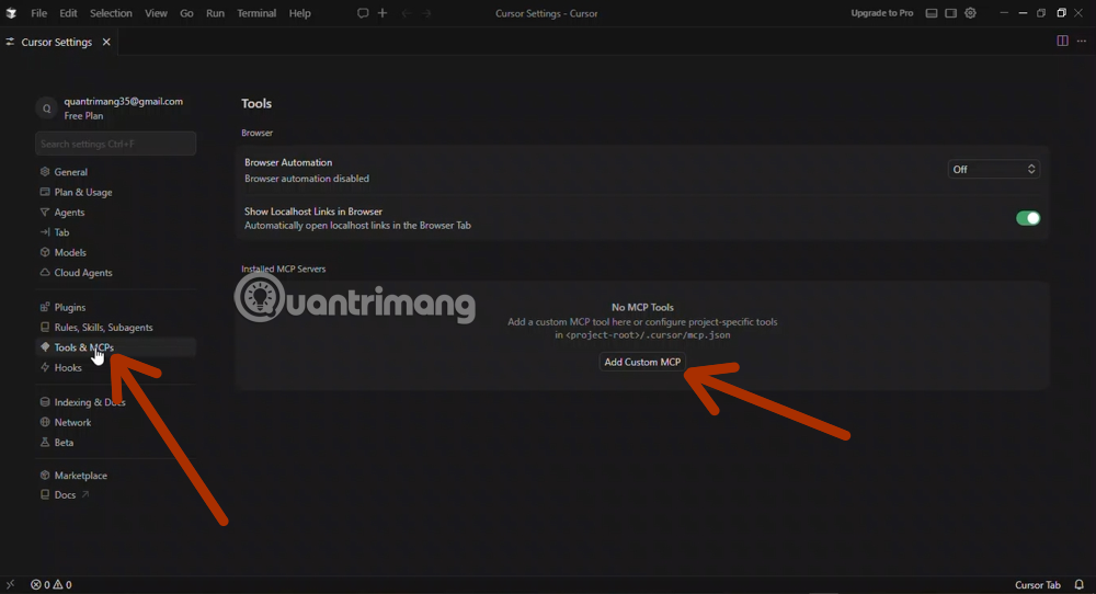 Picture 2 of Instructions on how to add a GitHub MCP Server to Cursor