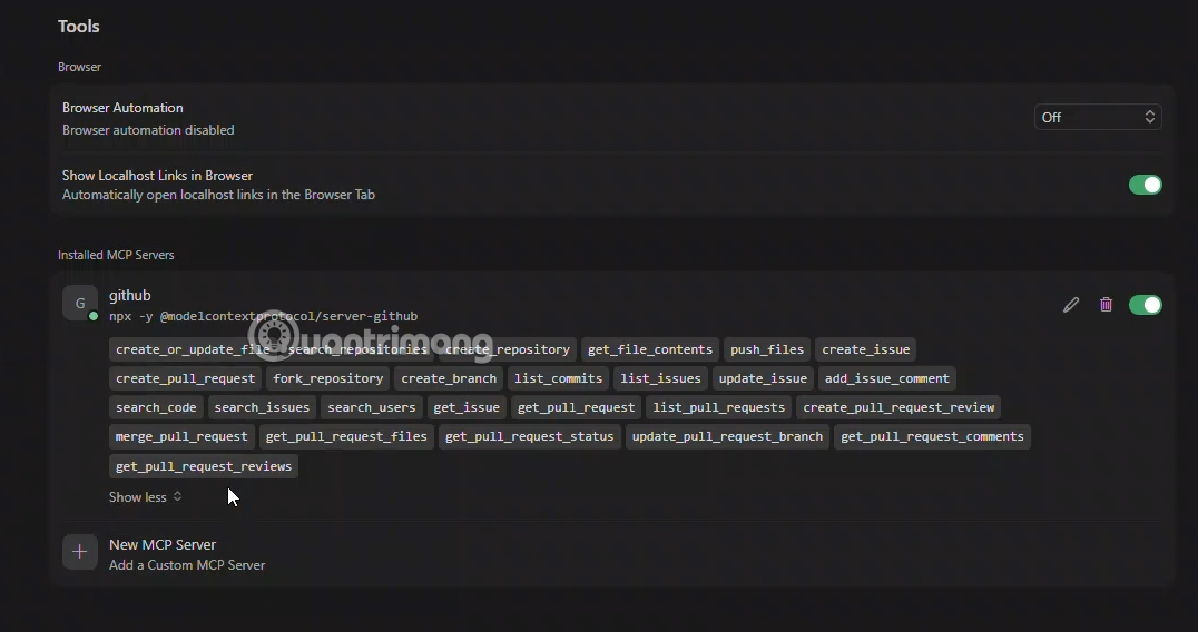 Picture 6 of Instructions on how to add a GitHub MCP Server to Cursor