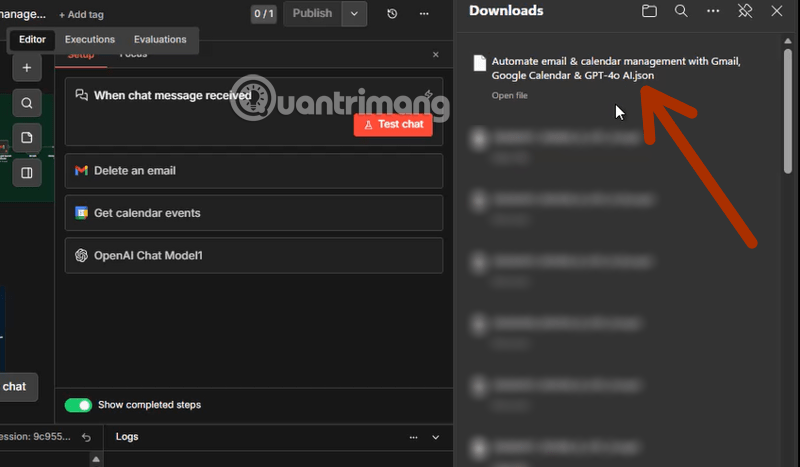 Picture 3 of Instructions on how to back up your n8n Workflow