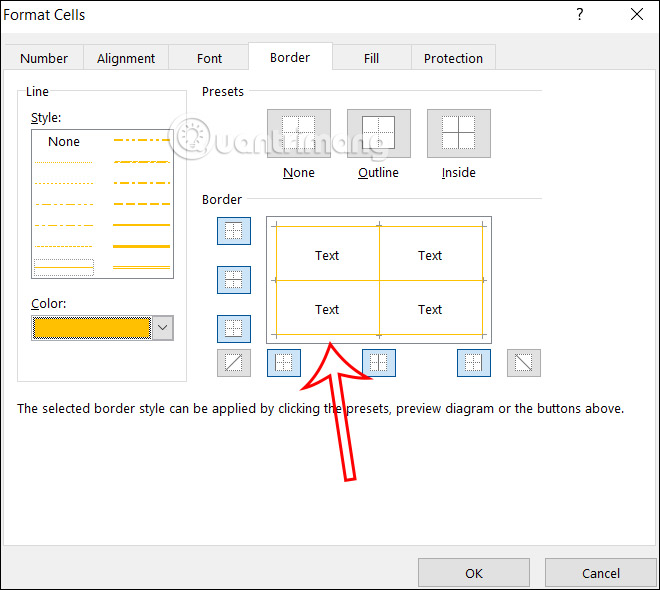 Instructions on how to change border color in Excel Picture 7