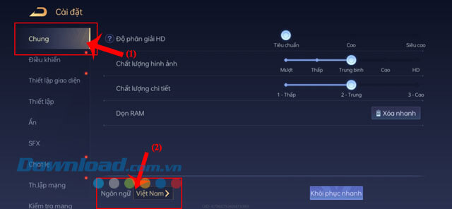 images 2 of Instructions on how to change the language in Arena of Valor.