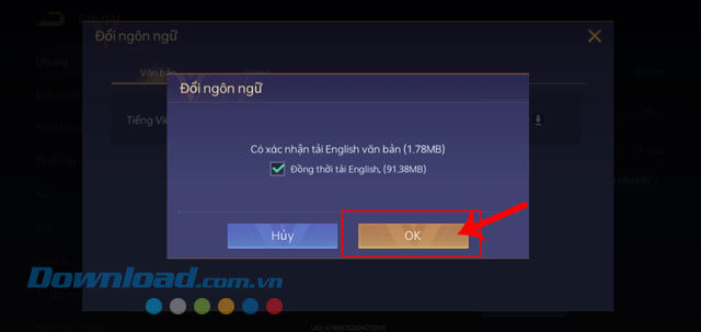 images 4 of Instructions on how to change the language in Arena of Valor.