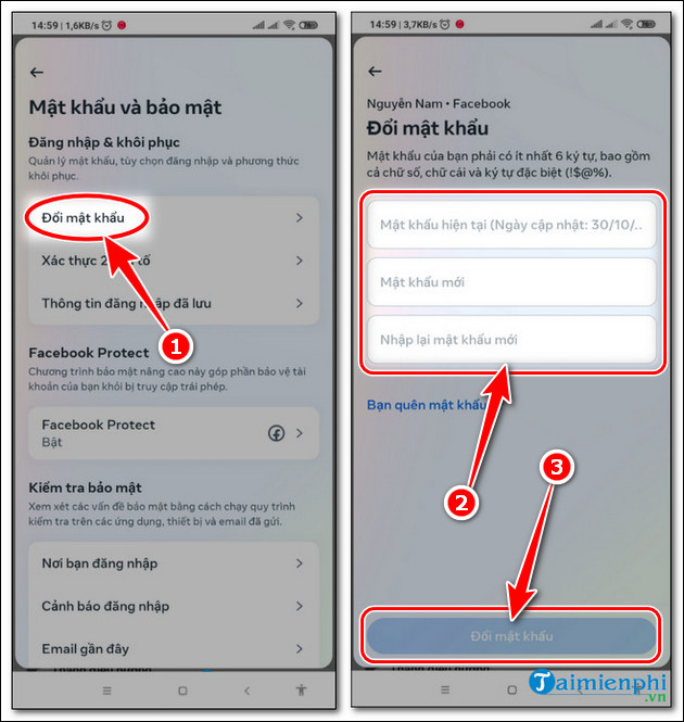 Picture 7 of Instructions on how to change your Facebook password on a computer or phone.
