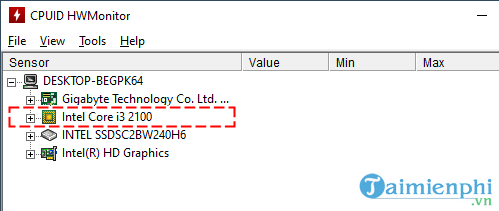 Picture 8 of Instructions on how to check CPU temperature using HWMonitor