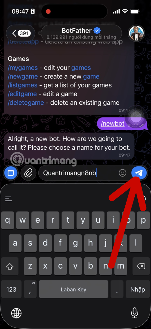 Instructions on how to create a Telegram bot and connect to n8n quickly. Picture 4