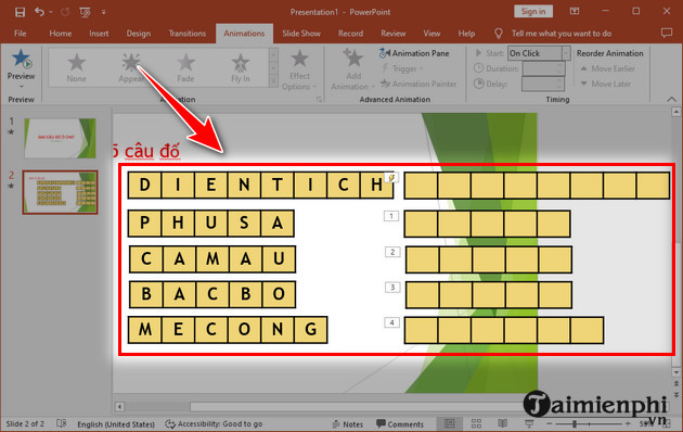 images 14 of Instructions on how to create a crossword puzzle in PowerPoint with effects.