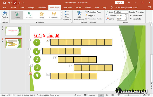 images 17 of Instructions on how to create a crossword puzzle in PowerPoint with effects.