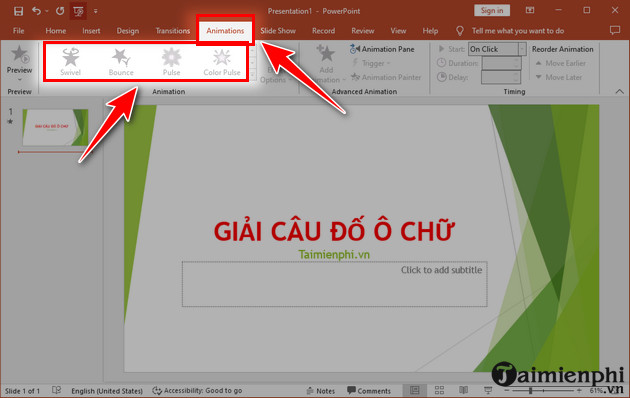 images 5 of Instructions on how to create a crossword puzzle in PowerPoint with effects.