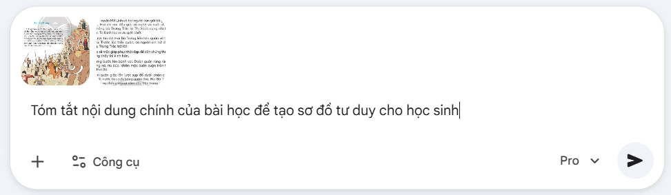 Instructions on creating a mind map for a lesson using Gemini. Picture 1