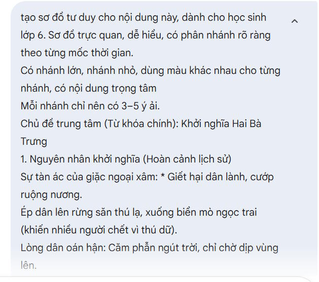 Instructions on creating a mind map for a lesson using Gemini. Picture 3