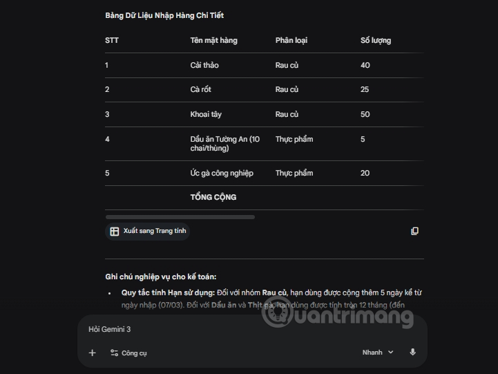 Instructions on how to create an Excel spreadsheet from text messages using just one AI prompt command. Picture 3