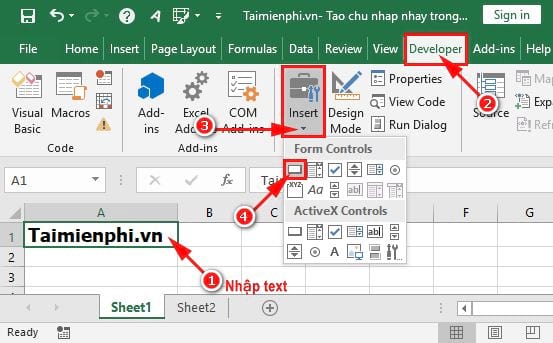 Instructions on how to create flashing text in Excel Picture 4