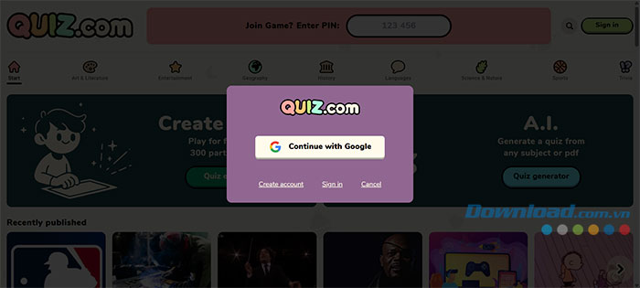 images 1 of Instructions on how to create quizzes on Quiz.com
