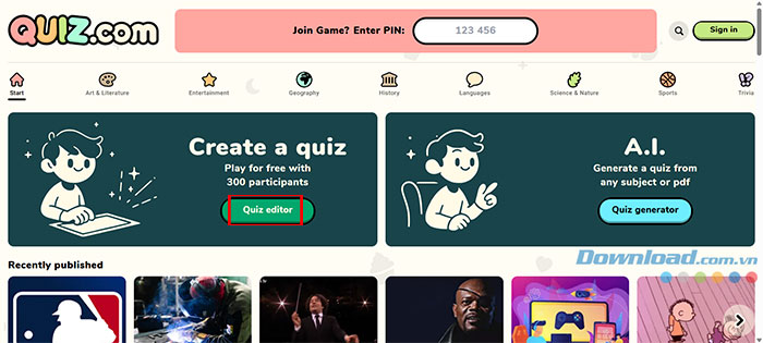 images 2 of Instructions on how to create quizzes on Quiz.com