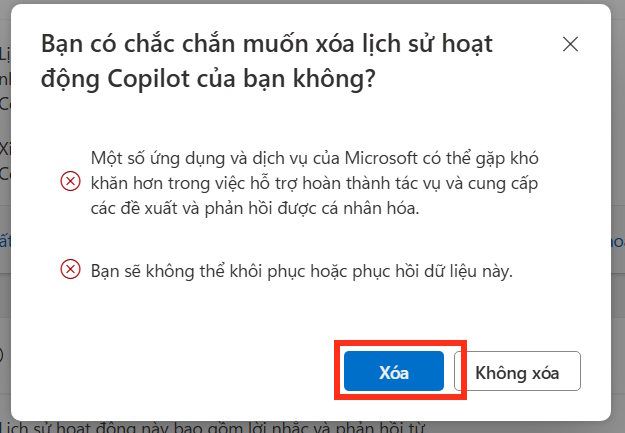 Instructions on how to delete Copilot history in Edge Windows Picture 3