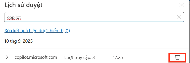 Instructions on how to delete Copilot history in Edge Windows Picture 6