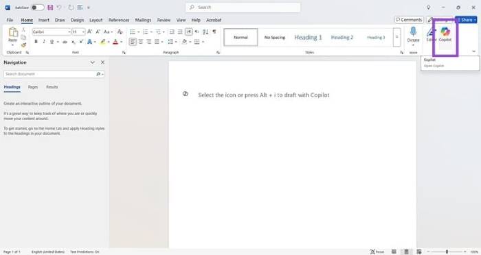 Instructions on how to disable Copilot in Microsoft Word Picture 1