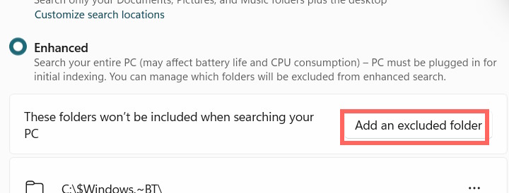 Instructions on enabling advanced search in Windows 11 Picture 4