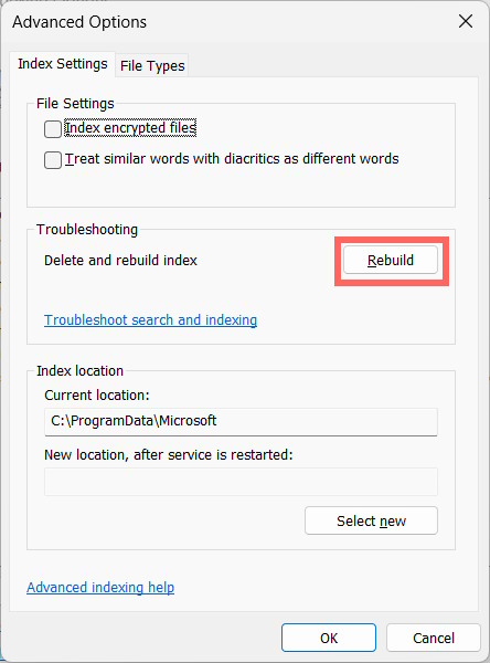 Instructions on enabling advanced search in Windows 11 Picture 7