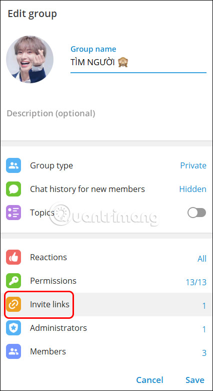 Instructions on how to get the Telegram group link Picture 8