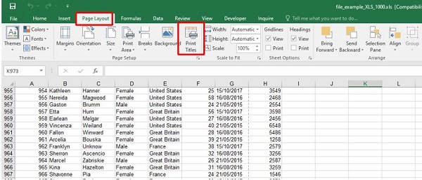 Instructions on how to open when Print title in Excel is locked Picture 4