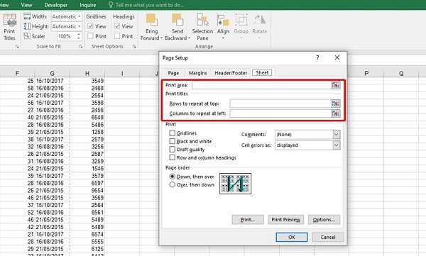 Instructions on how to open when Print title in Excel is locked Picture 6