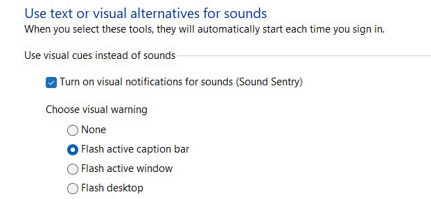 Instructions on how to enable and disable screen flash effects on Windows 11 Picture 6
