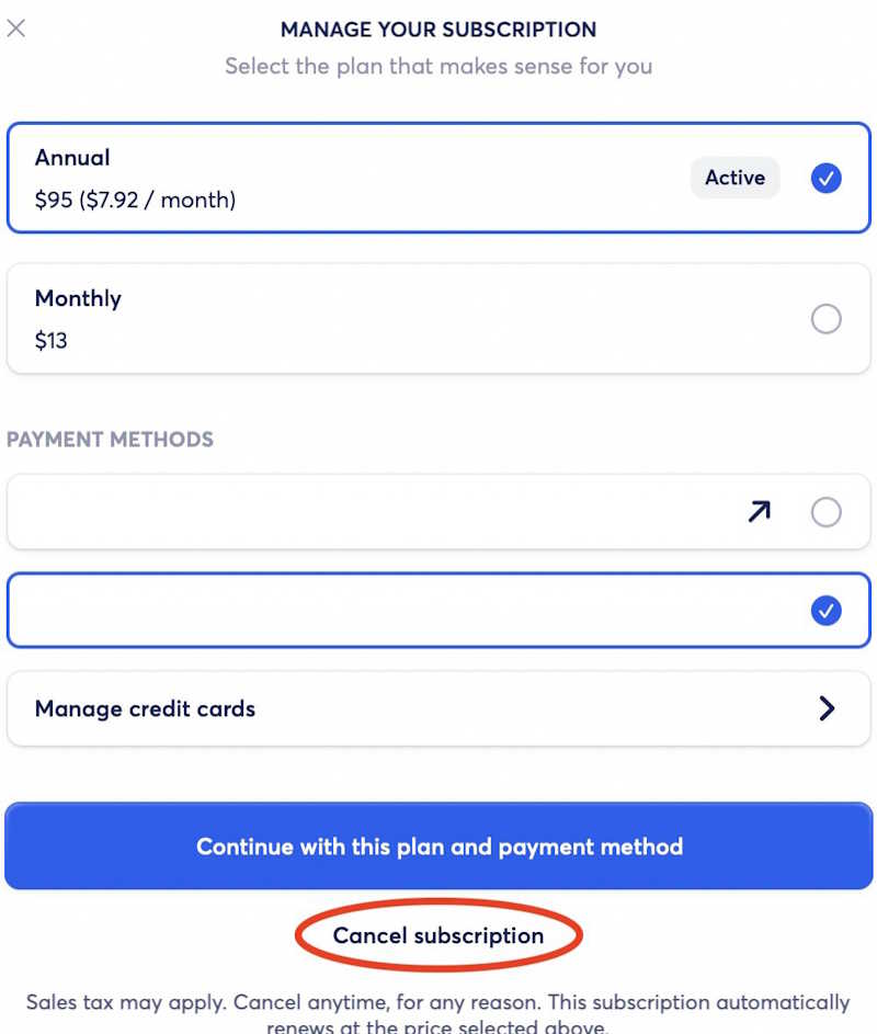Picture 2 of Instructions on how to unsubscribe and delete your Copilot account.