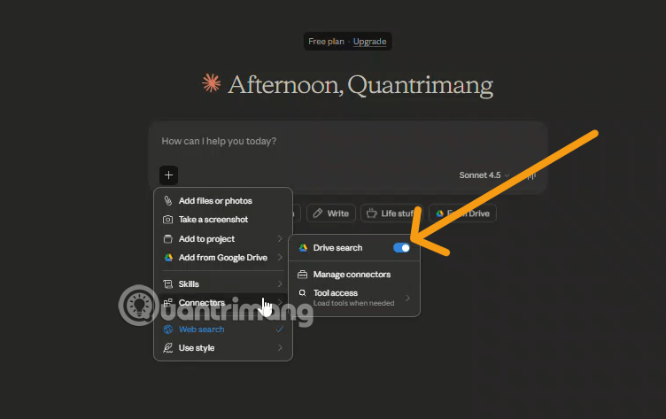Instructions on using the Connectors feature in Claude AI. Picture 6