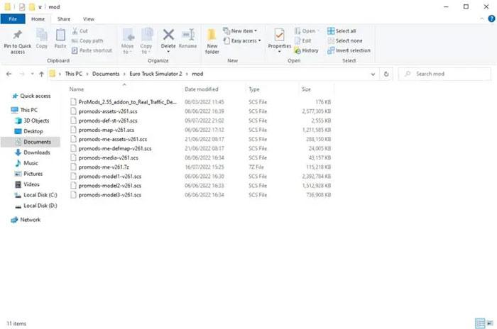 Instructions on installing mods in Euro Truck Simulator 2 Picture 8