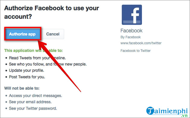 Picture 7 of Instructions on linking Facebook with Twitter