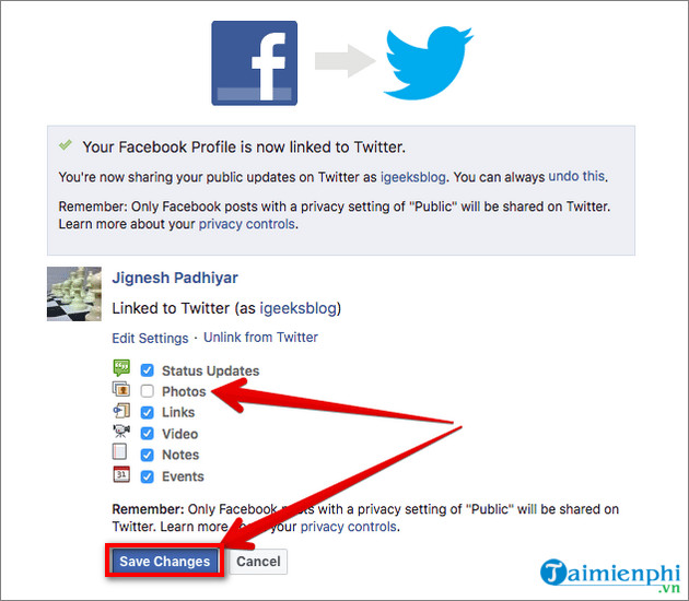 Picture 8 of Instructions on linking Facebook with Twitter