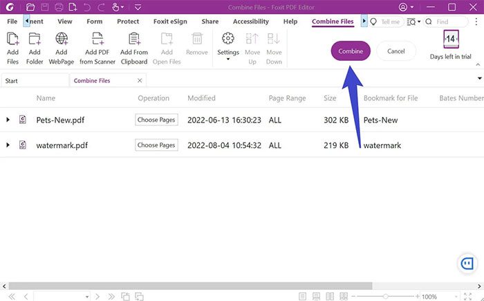 Instructions on merging PDF files using Foxit PDF Reader Picture 3