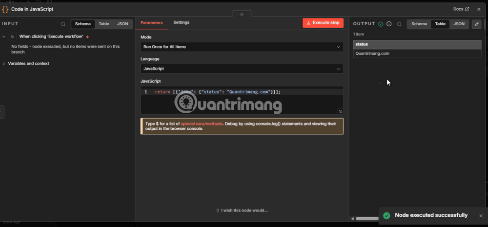 images 3 of Instructions on running Node JavaScript code in n8n