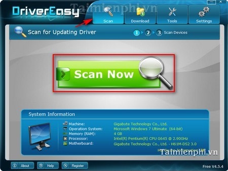 Picture 2 of Instructions on updating drivers using DriverEasy for computers and laptops.