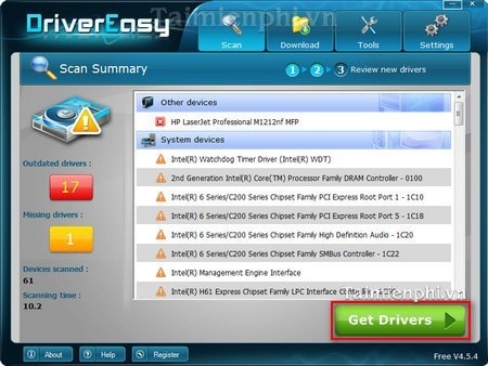 Picture 3 of Instructions on updating drivers using DriverEasy for computers and laptops.