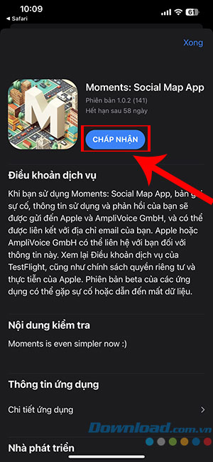 images 6 of Instructions on using TestFlight to install beta apps on iPhone.