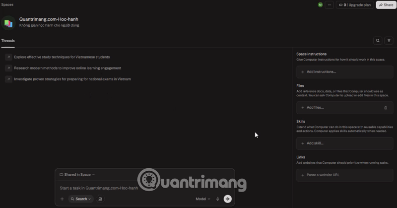 Picture 6 of Instructions on using the Space feature in Perplexity AI