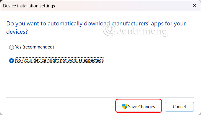 Instructions to block automatic driver installation on Windows 11 Picture 4