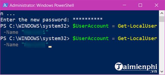 Instructions to change Windows 10 password using PowerShell Picture 6