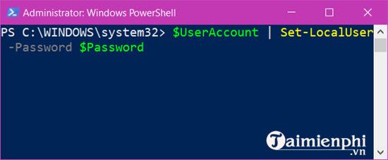 Instructions to change Windows 10 password using PowerShell Picture 7