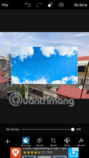 Instructions to combine clouds into beautiful and simple photos using PicsArt Picture 7