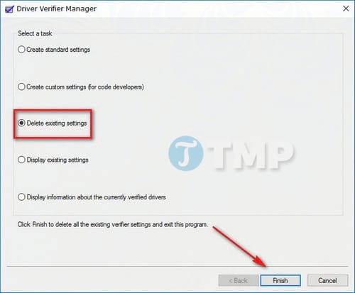 Instructions to enable/disable Driver Verifier to avoid system errors Picture 10
