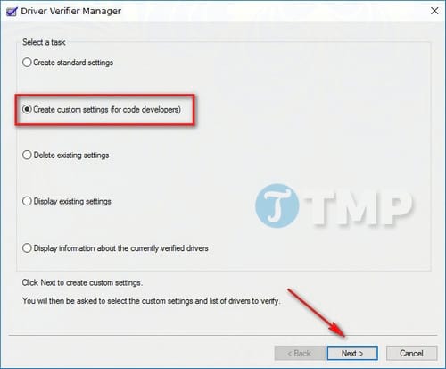 Instructions to enable/disable Driver Verifier to avoid system errors Picture 5