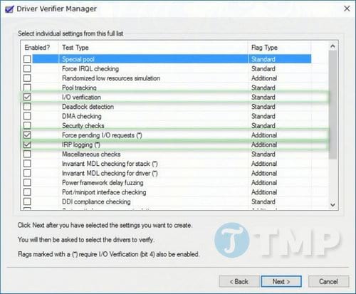 Instructions to enable/disable Driver Verifier to avoid system errors Picture 7