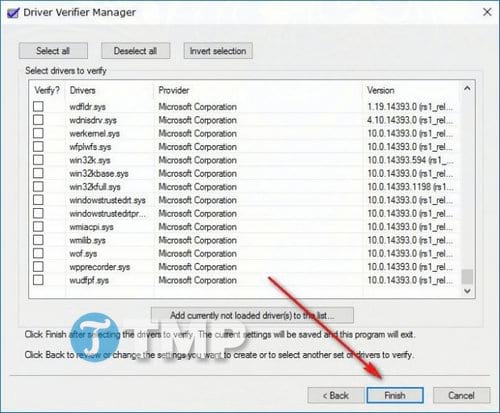 Instructions to enable/disable Driver Verifier to avoid system errors Picture 9