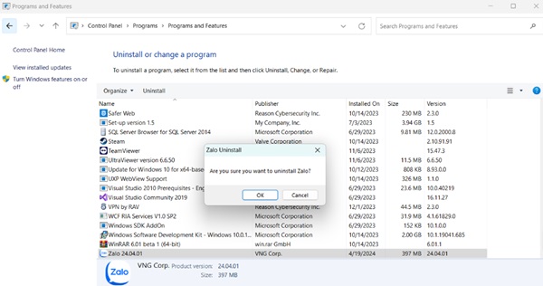 Instructions to fix Zalo error that automatically exits on the computer in a snap Picture 11